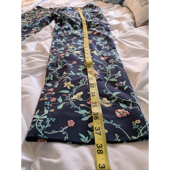 Ann Taylor Loft Pants Women's Sz 10T Floral Marisa Riviera Cropped  Blue Pink - Picture 15 of 16